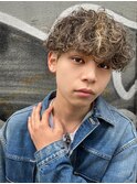 メンズパーマ/大人ショート/20代30代/ハイライト