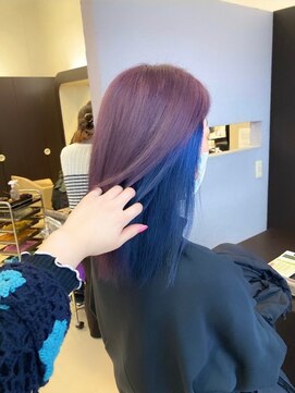 ヘアショップエヌアンドエー 久喜 栗橋店(hairshop N&A) サラ艶ロング髪質改善カラー/インナーカラー/ピンク/ブルー