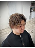波巻きパーマ (ハイライトカラー)