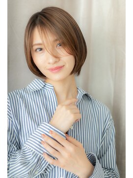 カバーヘア イヴ 戸頭店(COVER HAIR EVE) □ウザバングカーキベージュマッシュボブ406戸頭20代30代40代