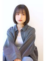 オーロ 西宮店(ORO)&nbsp;丸みボブ 赤みの少ないダークブラウン