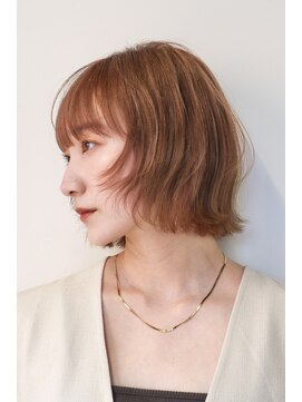 シスタ(SISTA) 外はねくびれボブオレンジブラウンオレンジベージュ【自由が丘】