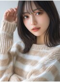 黒髪/ボブルフ/ネビージュ/小顔/ワンレン/水戸/髪質改善/前髪
