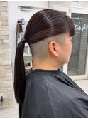 ツーブロックポニーテール