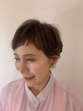ユウヘアー 本山店(U Hair) 極細透明感ハイライトカラー♪/ショートボブ/ナチュラル/艶髪