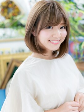 カバーヘア ブリス 大宮西口(COVER HAIR bliss) 斜めバングココアブラウンボブレイヤーカットc7大宮30代40代