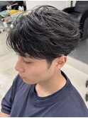 名古屋栄フェザーパーマフェザーショートmen'sテーパーフェード