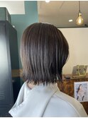 ブリーチなしオリーブグレージュ　切りっぱなしボブ♪