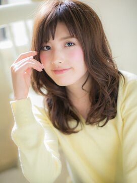 ブルー(BLUE) *CUORE水戸*…ルーズなくせ毛風無造作カールの小顔セミディb