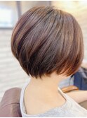 ナチュラルベージュショートボブ
