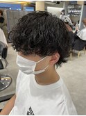 波巻きスパイラルパーマ 刈り上げツーブロック