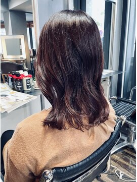 ヘアアンドメイク エジェリ(hair&make egerie) ラベンダーグレージュカラー・ミディアムボブ・バイオレット