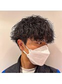 マッシュ×波巻きツイストスパイラルパーマ