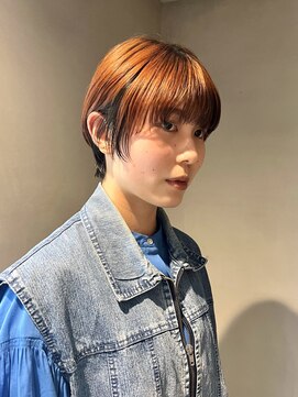 テトヘアー(teto hair) インナーカラー、オレンジカラー、マッシュショート、エリアシ