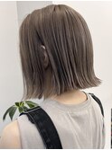 ボブ/脱白髪染めハイライト/白髪ぼかし/ベージュ/グレージュ