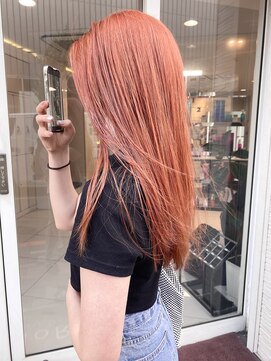 シエル バイ ケンジ 登戸 生田(CIEL by KENJE) 【ブリーチあり】オレンジヘアー