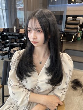 アイシー 表参道(ICY) 韓国ヘア 2wayバング 顔まわりカットNo.1 レイヤー グレージュ