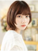 ぱっつん前髪ウルフミディアムくびレイヤーc6戸田公園20代30代