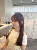 小顔バングブリーチなしカラー