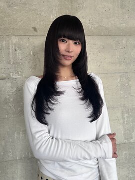 フレーム 博多店(FRAME) ぱっつん前髪×超ハイレイヤーカット【福岡博多】