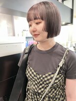 ケンジ 横浜(KENJE) ラベンダーベージュ/ローライト/ボブ/切りっぱなしボブ