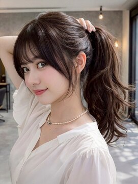 セントラル 三宮店(central) 【髪質改善】イメチェン春アップスタイル顔周り×透明感カラー