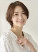 大人上品ショートレイヤー × ナチュラルブラウン