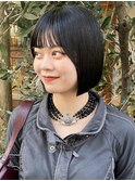 花田/切りっぱなしボブレイヤーカットショートボブ下北沢黒髪