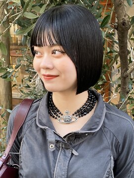 ラミエバイメルト 下北沢(lamie by melt) 花田/切りっぱなしボブレイヤーカットショートボブ下北沢黒髪