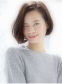 髪質改善ストレートで大人可愛いナチュラルボブ