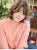 斜めバングｘローライト☆くせ毛風ボブディc5大宮20代30代40代