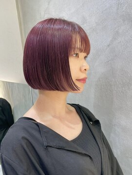 ロンドネートゥル 新潟(Lond naitre) ラベンダーピンクのぱつっとボブ【新潟/万代】