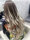 メッシュグラデーション×編み込みエクステ