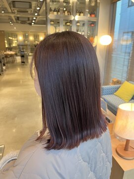 オーガニック リブ 川越(organic+live) 暗めカラー×ぴんくブラウン◎秋の艶感大人ボブ