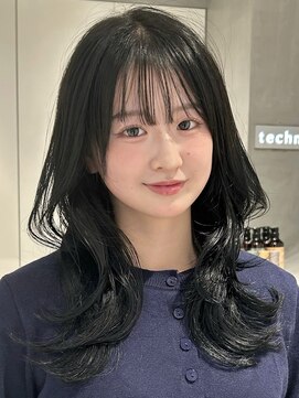 テクネ 天神大名(techne) 天神大名今泉ロングレイヤー韓国風くびれ巻き髪小顔透明感ヘア