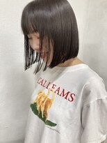 ヘアー アレス(hair ales)&nbsp;大人ガーリー　小顔　ダークアッシュ　似合わせカット　ボブ