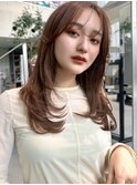 【MINX】くびれヘアアプリコットオレンジハイライトカラー渋谷