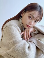 トリッカ シブヤ(TRICCA SHIBUYA)&nbsp;シースルーバングロング/艶ブラウン/韓国風ヘア