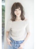 グレージュカラー/斜めバング/シルキーベージュ/銀座/髪質改善