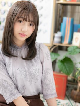 カバーヘア ブリス 川口(COVER HAIR bliss) 黒髪ローライトが切りっぱなし小顔ワンカールb川口20代30代40代