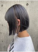 切りっぱなしボブ×ハイトーンカラー【上岡茉央】