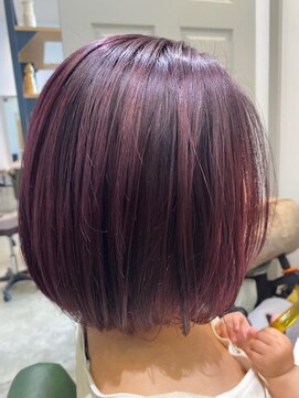 リールヘア 千早店(rire hair) ブリーチ×バイオレットピンク