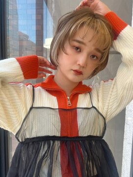 ハニーシブヤ(HONEY shibuya) ウルフマッシュショート レイヤーカット インナーカラー