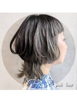 ピヴォヘアー(pivo hair) ウルフレイヤー ケアブリーチ ダブルカラー グレージュ