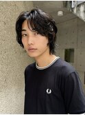 ◎メンズボブウルフメンズミディアムメンズロングワックスなし