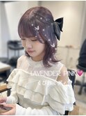 ☆ラベンダーピンクカラー くびれミディアムヘア☆