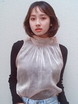 レジュアル(RESSUAL) 黒髪ボブルフネビージュ小顔ヘアワンレン