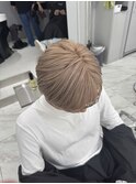 縮毛矯正履歴からのミルクティーベージュ/メンズカット
