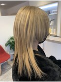 ウルフカット,ホワイトベージュ,トリプルカラー【草加】