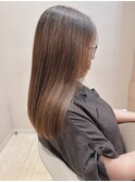 大人ガーリー暗めカラー美髪メッシュ似合わせココアベージュ30代